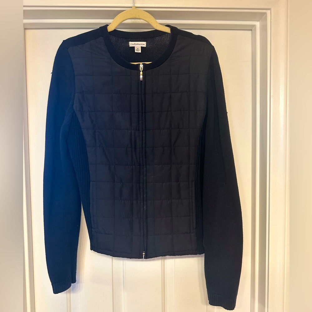 Croft & Barrow, quilt/sweater zip cardigan l